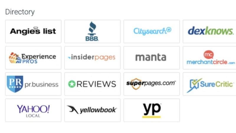 Law firm listings on directories showing consistent name address and phone number